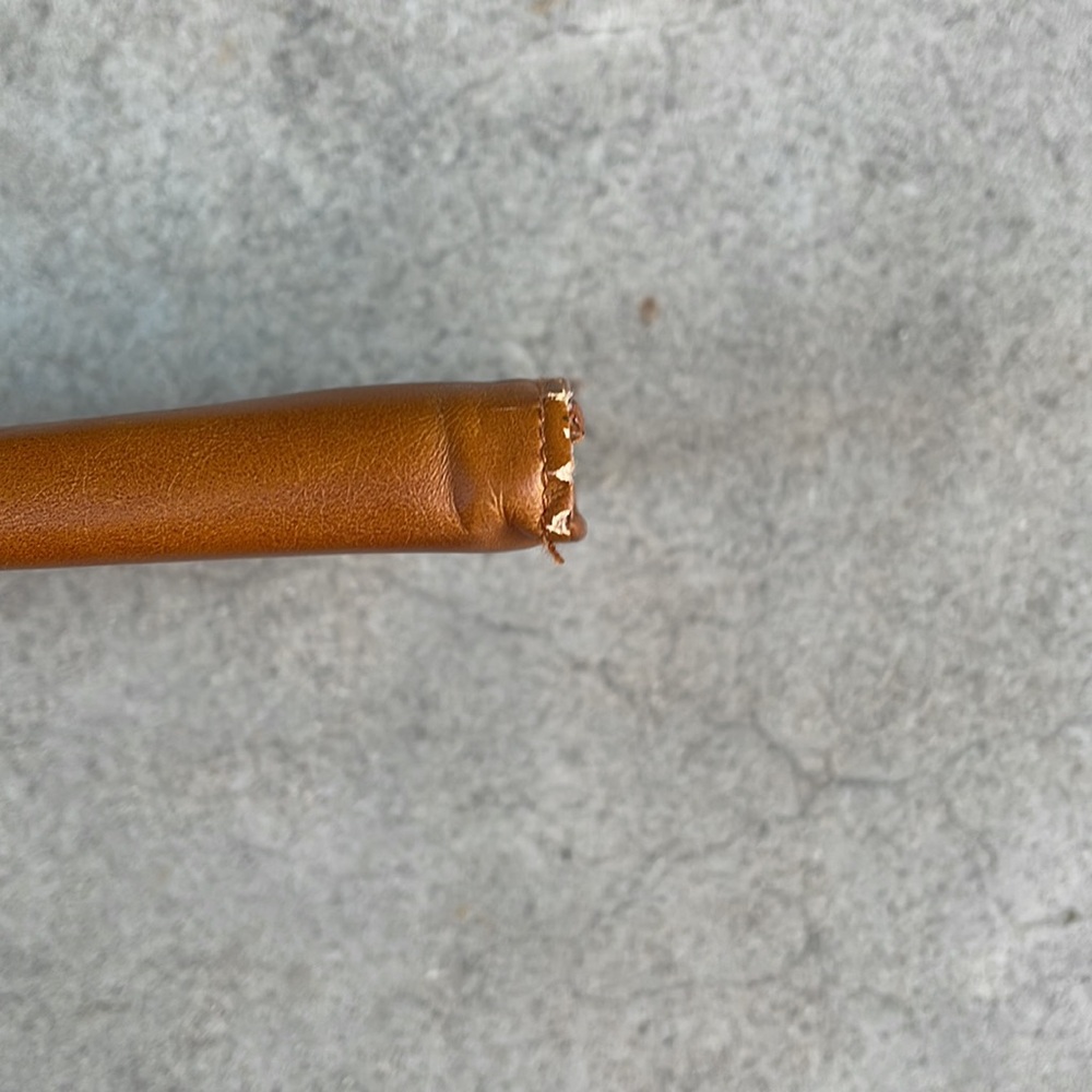 Tan. Faux Leather Rectangular Envelope Case - Picture 4 of 6